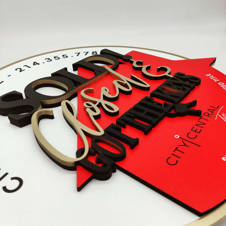 Round Shaped Sign Round Sign «Sold! Closed & Got the Keys»