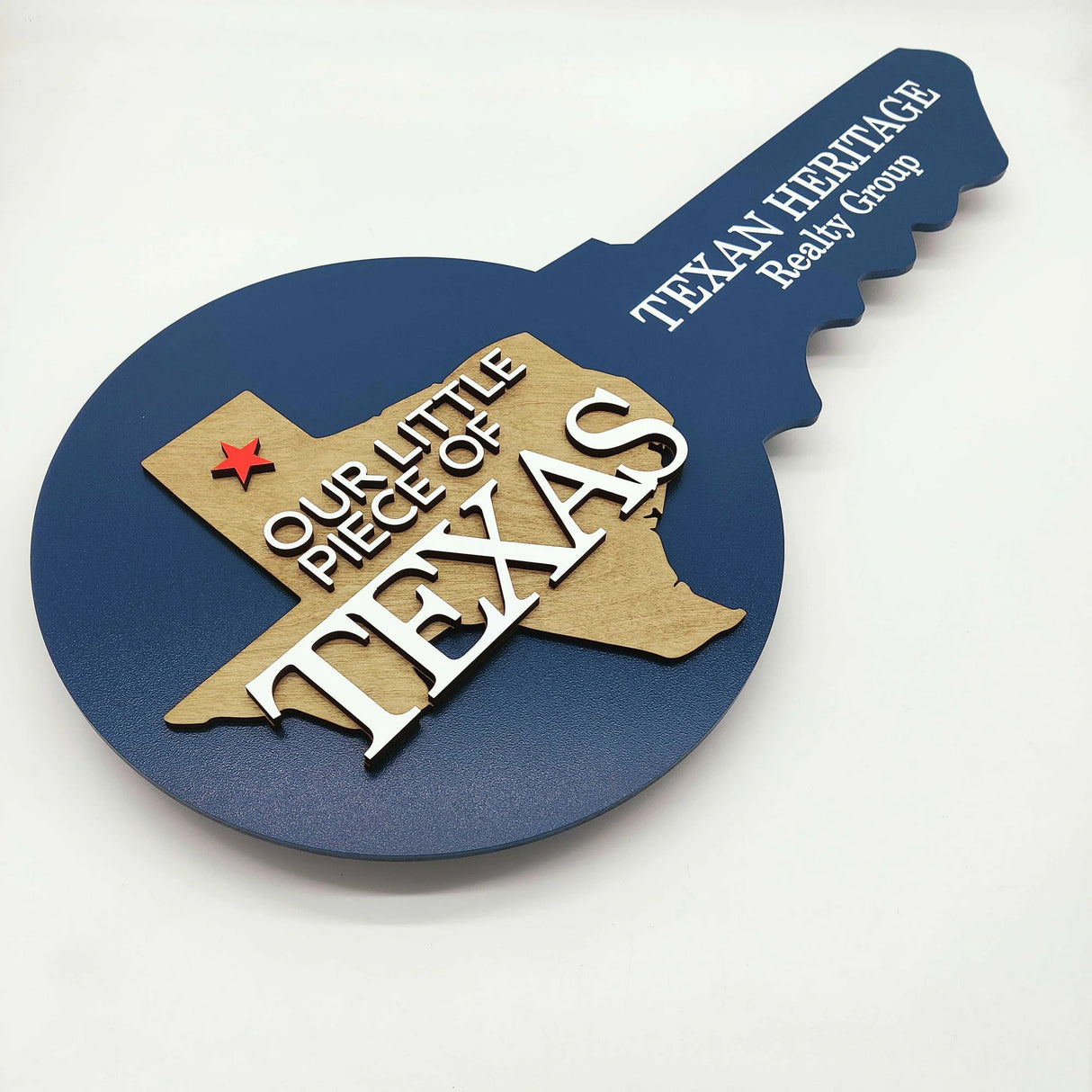 Round Shaped Key Sign "Our Little Piece of Texas"