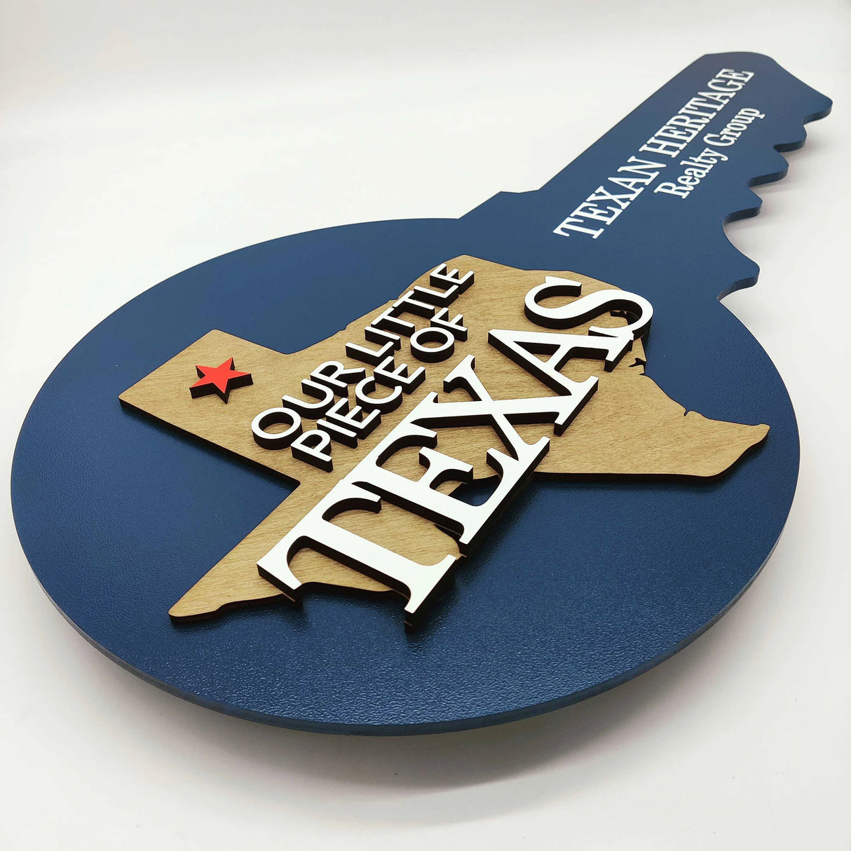 Round Shaped Key Sign "Our Little Piece of Texas"