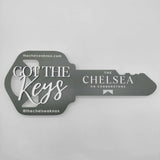 Key Shaped Props Black with White 3D text "Got the Keys"