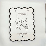 Cute Modern Welcome Wedding Sign "Sarah & Cady"