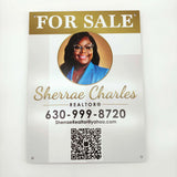 Yard Sign For Sale Sign Gray Gradient with QR Code