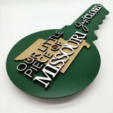 Round Shaped Key Sign Green "Our Little Piece of Missouri"