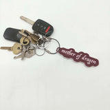 Custom KeyChain burgundy "Mother of dragon"