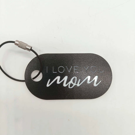 Custom KeyChain black "I love You Mom"