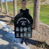 Elegant Slate Arch Seating Chart for Weddings and Events Black "We saved you a seat"