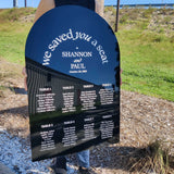 Elegant Slate Arch Seating Chart for Weddings and Events Black "We saved you a seat"