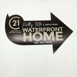 Black Arrow Yard Sign "Waterfront Home"