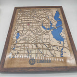 Personalized Wood Map Christmas Gift