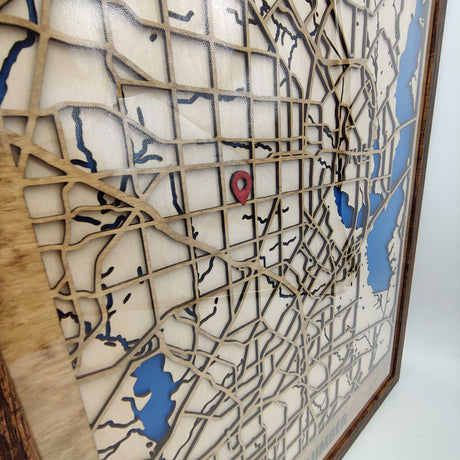 Personalized Wood Map Christmas Gift