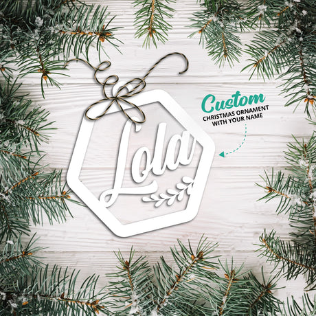 Personalized Merry Christmas Ornament Lola