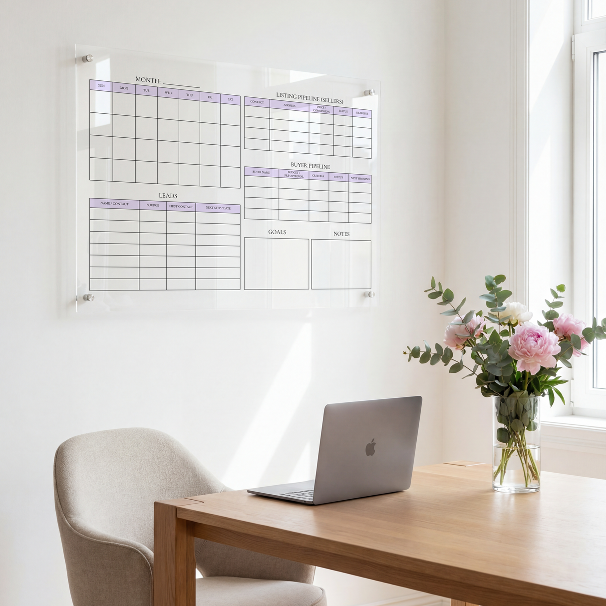 Acrylic Real Estate Planner – “Listing & Buyer Pipeline”