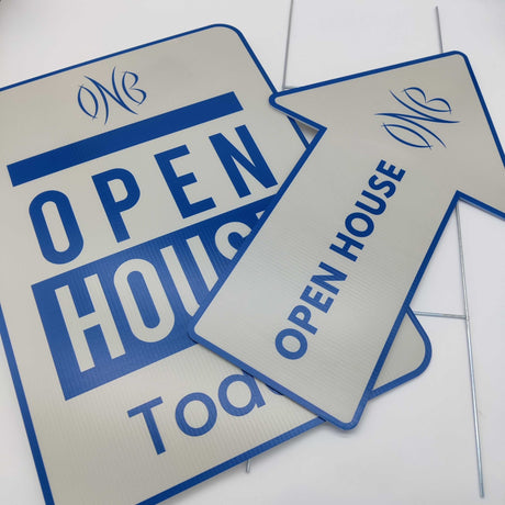 Arrow Shaped Yard Sign "Open House" - Real Estate Store