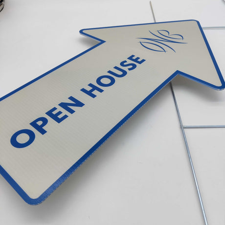 Arrow Shaped Yard Sign "Open House" - Real Estate Store