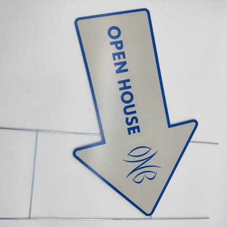 Arrow Shaped Yard Sign "Open House" - Real Estate Store
