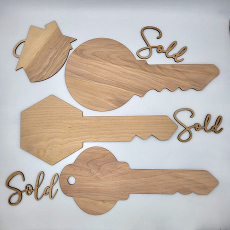 «Blank»‎ Wood Key Ready to Paint (NOT Glued) - Real Estate Store