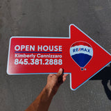 Custom Arrow Shaped Yard Sign - Real Estate Store