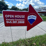 Custom Arrow Shaped Yard Sign - Real Estate Store