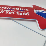 Custom Arrow Shaped Yard Sign - Real Estate Store