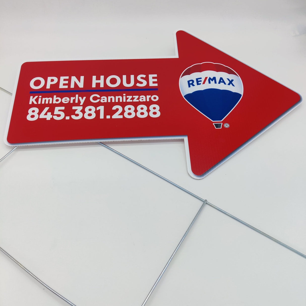 Custom Arrow Shaped Yard Sign - Real Estate Store