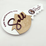 Custom Key Shaped Prop Realtor Sign «Burgundy Sold» - Real Estate Store