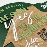 Custom Key Shaped Prop Realtor Sign "Said YES to the..." - Real Estate Store