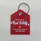 Custom Red House Key Chain for Realtor