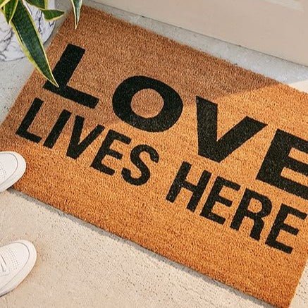 Door Mat «Love Is Here»‎ - Real Estate Store