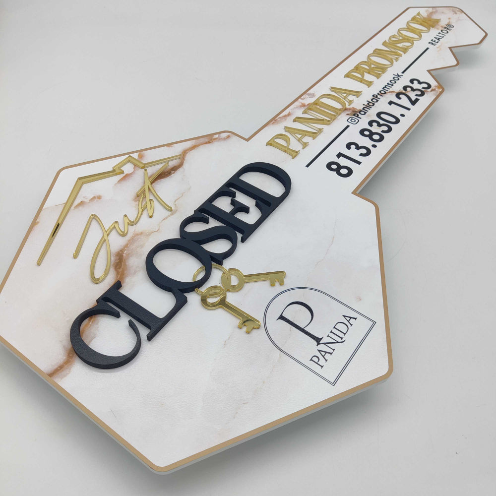 Marble & Mirrored gold Sign