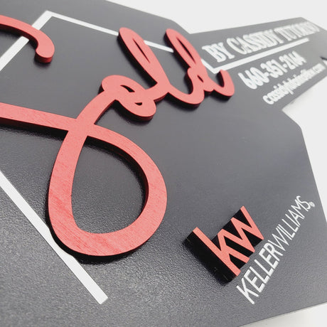 Hexagon Black Key Shaped with a House Line - Real Estate Store