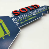 Hexagon Dark Blue Key Shaped with a House Line - Real Estate Store