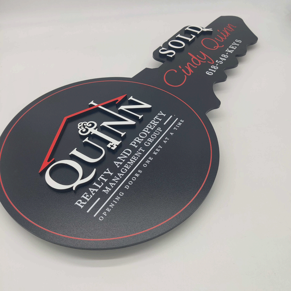 Real Estate Key Shaped Sign - Skyline Personalized Realtor Key Sign ...