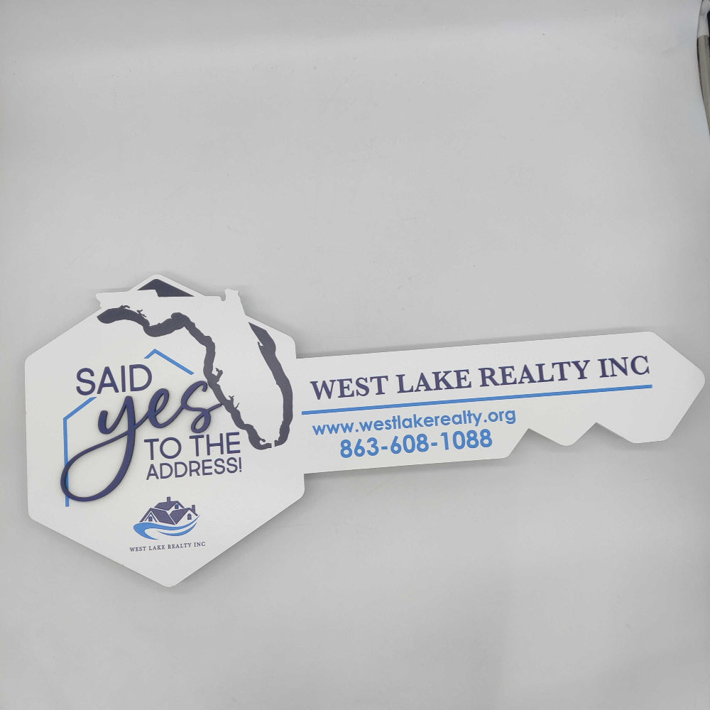Key Property. Sign Real Estate Key Shaped Sign - American Lock Shape – Real Estate Store