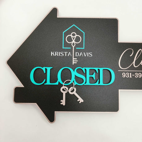House Shaped Closing Sign - Real Estate Store