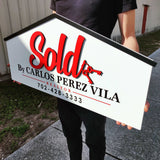 House Shaped Sold House Sign - Real Estate Store