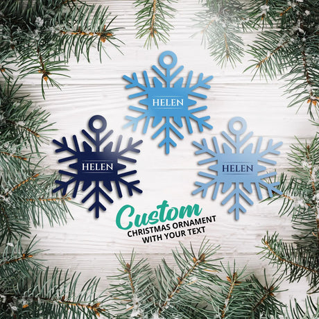 Personalized Merry Christmas Ornament Snowflake