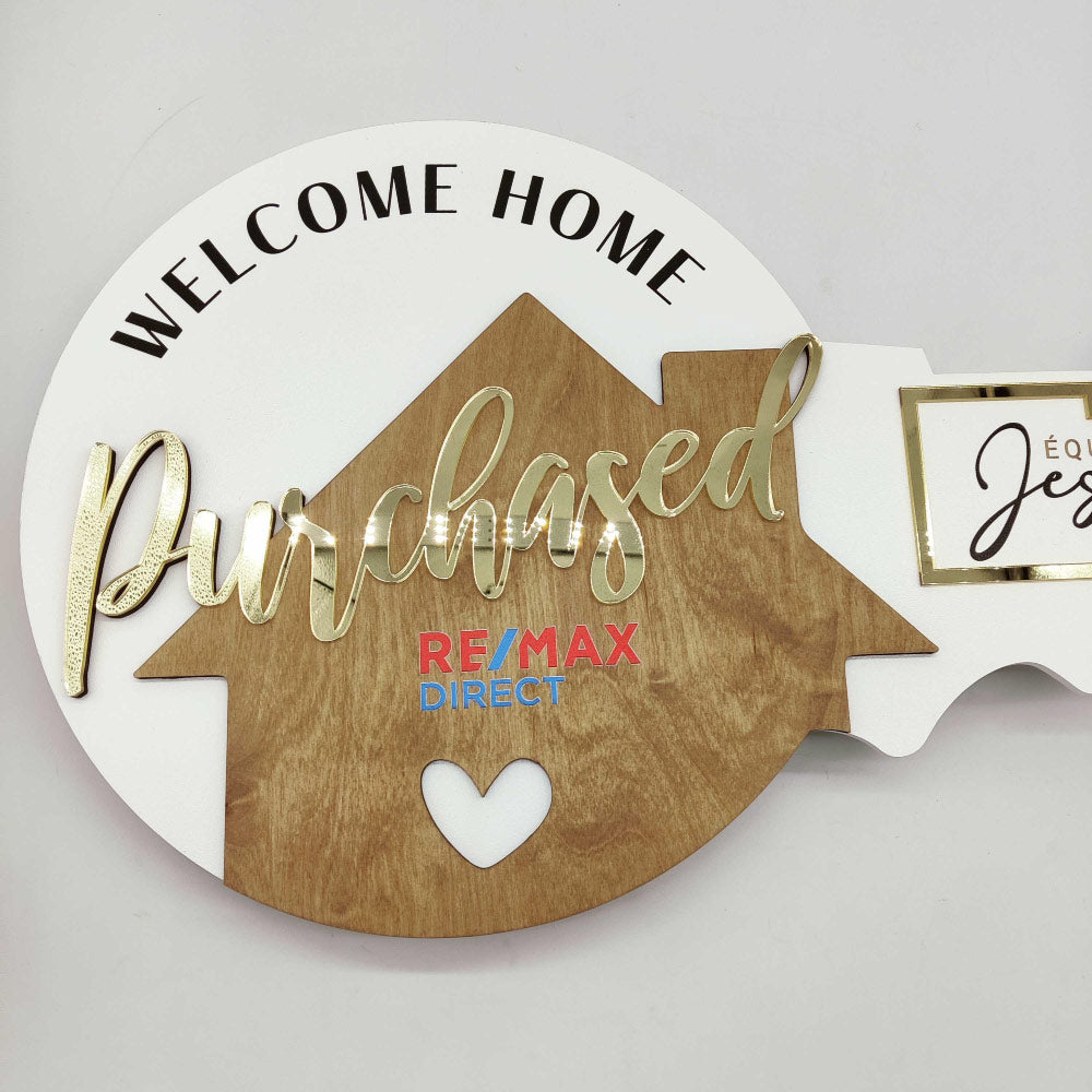 Rectagle Realtor Key Custom Round Key Shaped Prop Realtor Sign