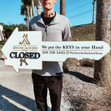 Key Shaped Closed Home Key Sign - Real Estate Store