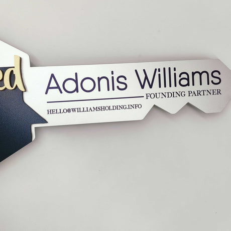 Key Shaped Closing Sign - Real Estate Store