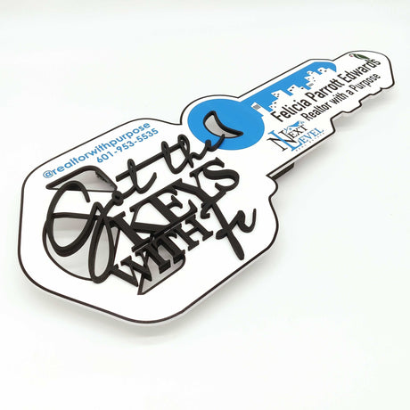 Key Shaped «Got the keys»‎ Modern Key Sign for Realtors - Real Estate Store