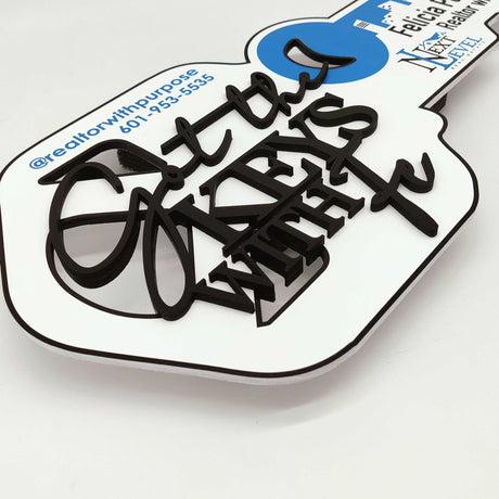 Key Shaped «Got the keys»‎ Modern Key Sign for Realtors - Real Estate Store