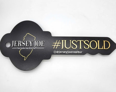 Key Shaped Prop Classic Key Sign «Just Sold» - Real Estate Store