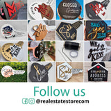 Key Shaped Props Classic Key Sign with Sold By in Red - Real Estate Store