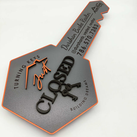 Key Shaped Props Just Closed Realtor Sign - Real Estate Store