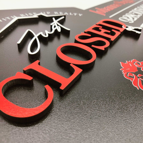 Key Shaped Props Just Closed Sign - Real Estate Store