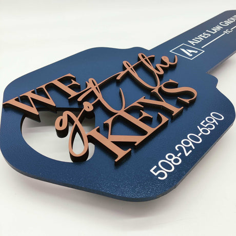 Key Shaped Props Key Sign with Caramel 3D We got the keys - Real Estate Store
