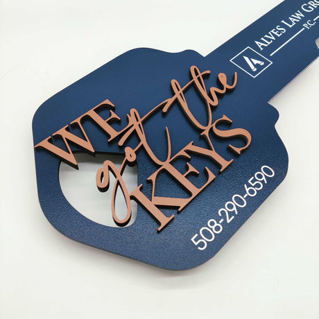 Key Shaped Props Key Sign with Caramel 3D We got the keys - Real Estate Store