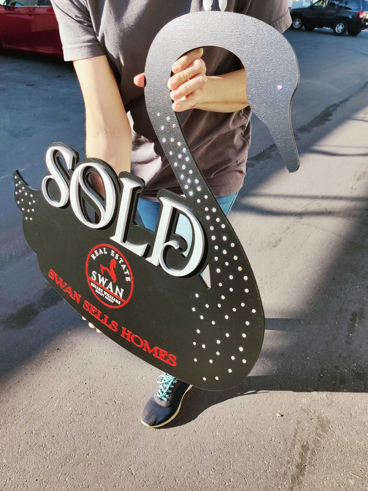 Key Shaped Props Personalized Sign Featuring Authentic Rhinestones - Ideal Gift for Realtors - Real Estate Store
