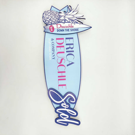 Key Shaped Props Surfing Board, Custom Shape Sold Sign - Real Estate Store