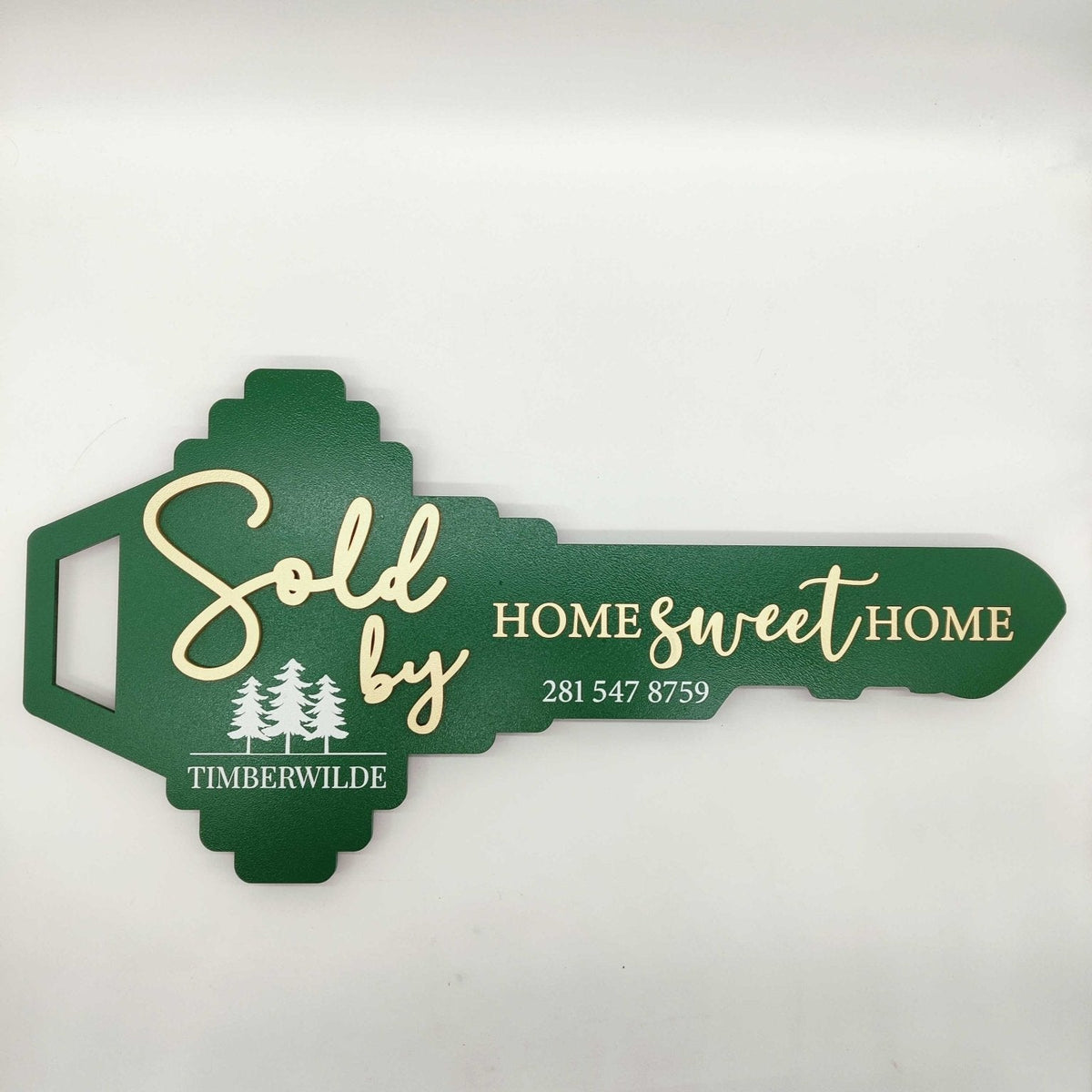 Key Shaped Sign Hunter Green Weslock 